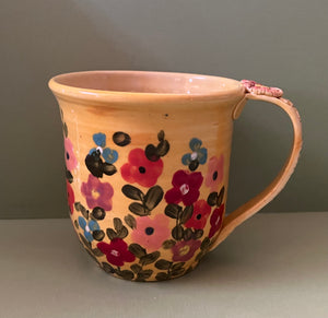 Coffee Cup Yellow & Red Flowers Don Swanson 180