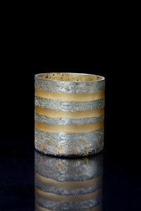 Small Silver & Gold Mercury Votive Candle Holder